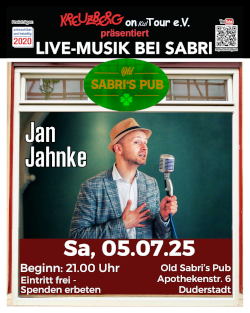 Jan Jahnke *live* im Old Sabris Pub (Veranstaltung des Kreuzberg on KulTour e.V.)